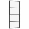 Vidaxl Porta interna 83x201,5 cm in vetro indurito e nero stretto in alluminio