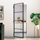 Vidaxl Puerta interna 83x201.5 cm de vidrio endurecido y aluminio negro estrecho