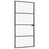 Vidaxl Porta interna 93x201,5 cm in vetro indurito e nero stretto in alluminio