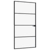 Vidaxl Porta interna 102x201,5 cm in vetro indurito e nero stretto in alluminio