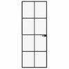 Vidaxl Porta interna 76x201,5 cm in vetro indurito e nero stretto in alluminio