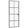 Vidaxl Porta interna 83x201,5 cm in vetro indurito e nero stretto in alluminio