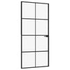 Vidaxl Porta interna 93x201,5 cm in vetro indurito e nero stretto in alluminio