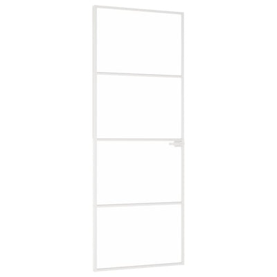 Vidaxl binnendeur 76x201,5 cm gehard glas en aluminium smal wit