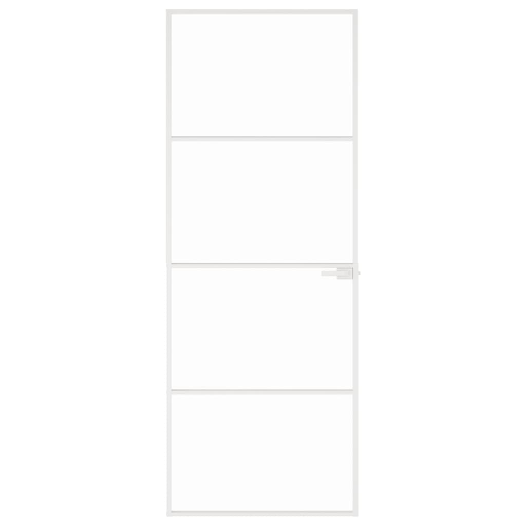 Vidaxl Porta interna 76x201,5 cm in vetro indurito e bianco alluminio