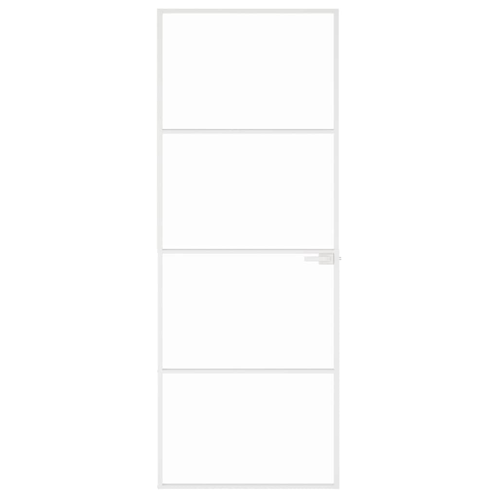 Vidaxl Porta interna 76x201,5 cm in vetro indurito e bianco alluminio