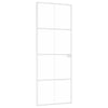 Vidaxl puerta interior 76x201.5 cm de vidrio endurecido y aluminio blanco estrecho