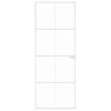 Vidaxl puerta interior 76x201.5 cm de vidrio endurecido y aluminio blanco estrecho
