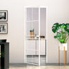 Vidaxl puerta interior 76x201.5 cm de vidrio endurecido y aluminio blanco estrecho
