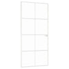 Vidaxl Puerta interior 93x201.5 cm de vidrio endurecido y aluminio blanco estrecho