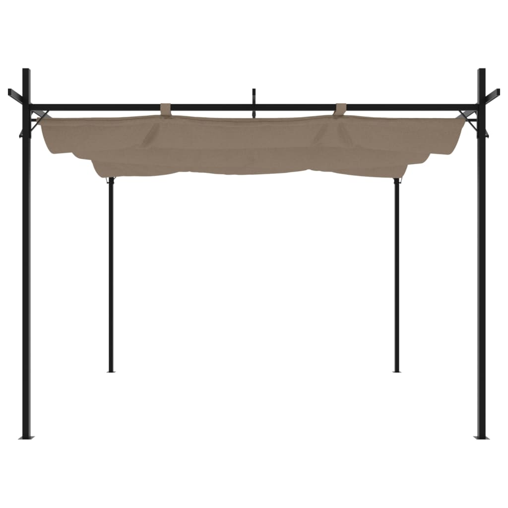 Pérgola VidaXL con techo retráctil 295x292x230 topo