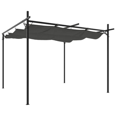 Vidaxl pergola con tetto estensibile 295x292x230 antracite -colorato