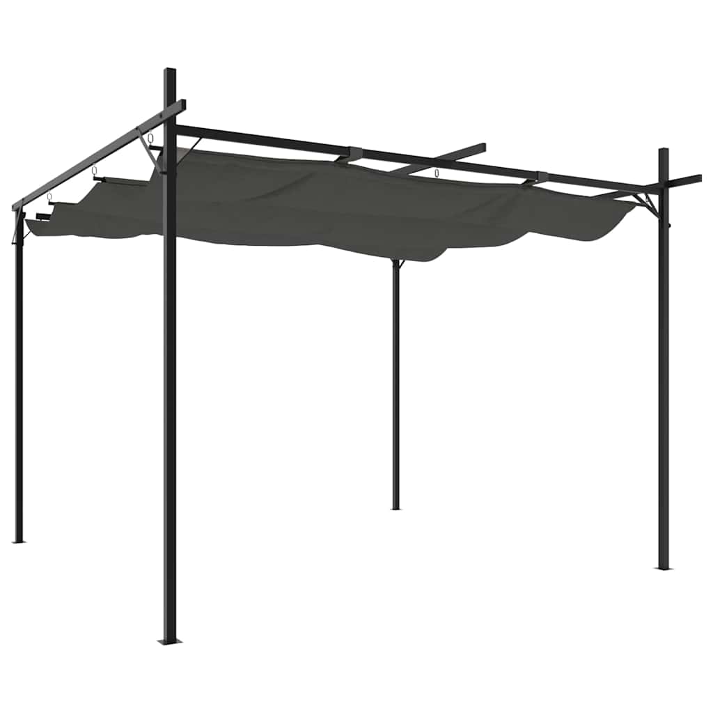 Vidaxl pergola con tetto estensibile 295x292x230 antracite -colorato