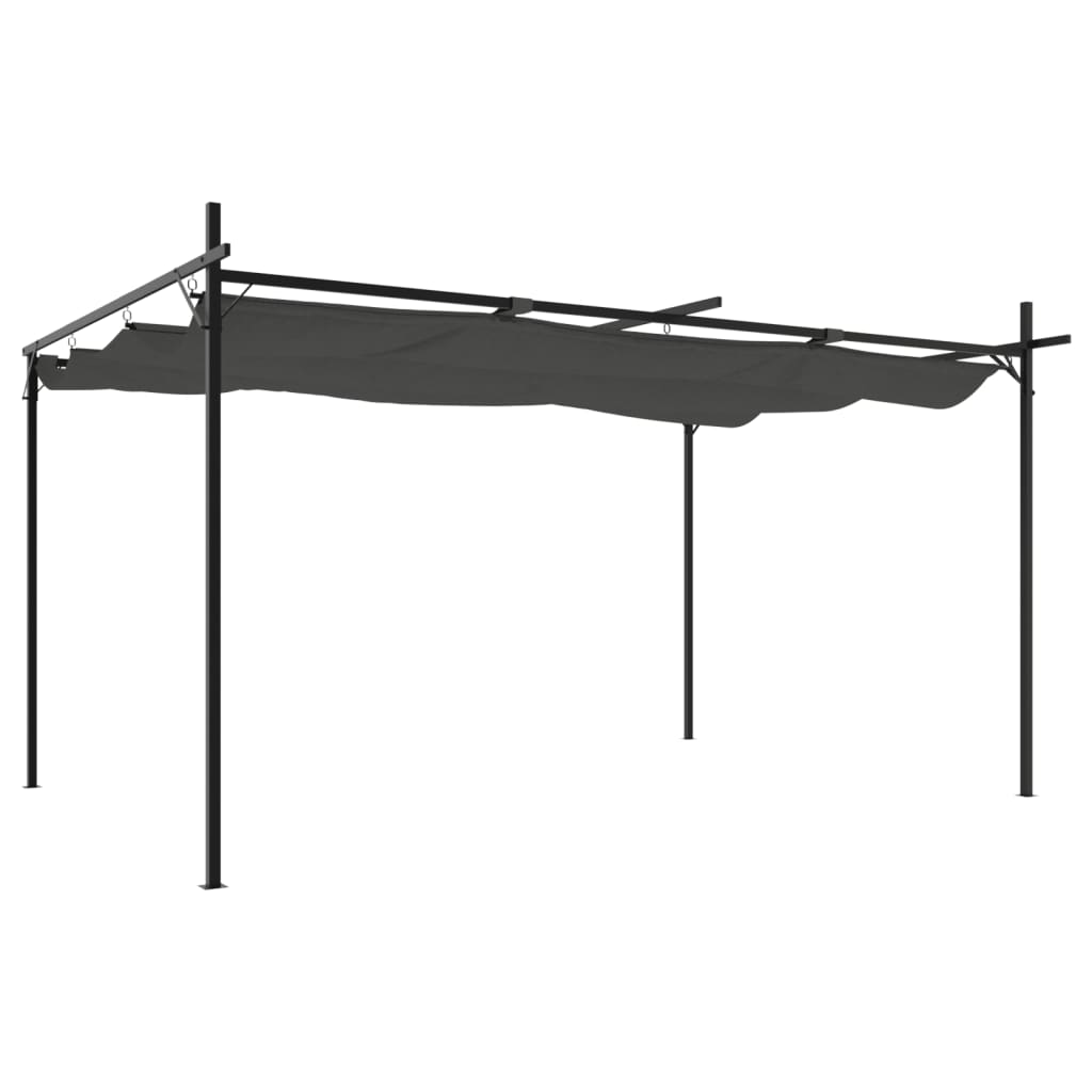 Pérgola VidaXL con techo extensible 395x292x230 antracita