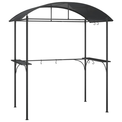 Vidaxl Barbecuepavilion con schede laterali 220x115x230 cm Antracite in acciaio