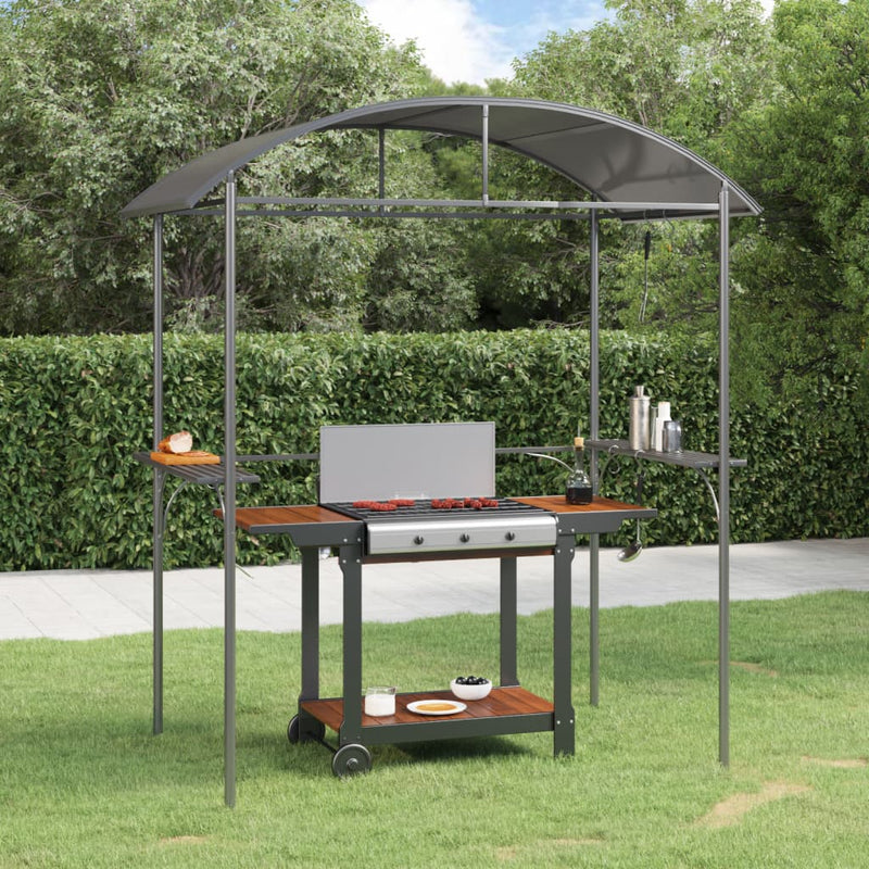 Vidaxl Barbecuepavilion con schede laterali 220x115x230 cm Antracite in acciaio