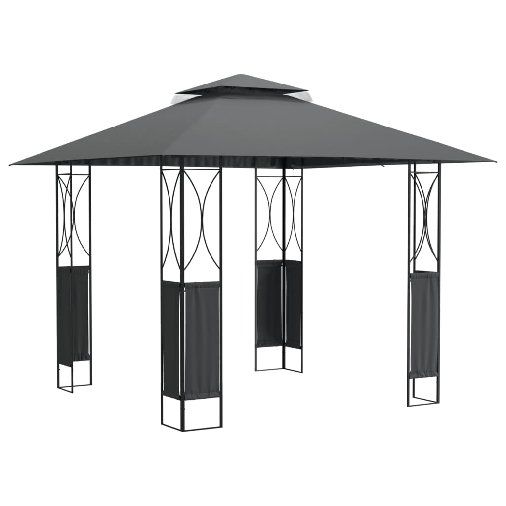 Arbor Vidaxl con techo 300x300x270 cm de acero antracita