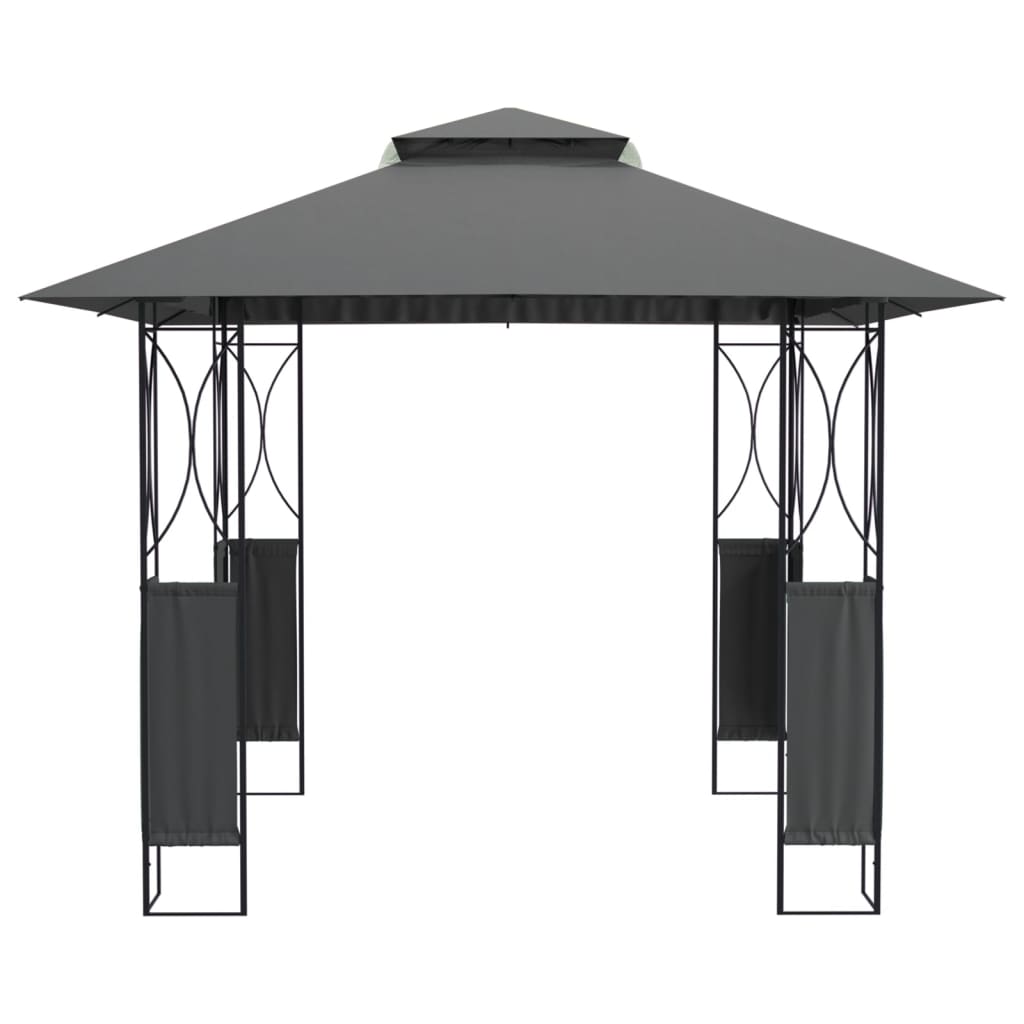 Arbor Vidaxl con techo 300x300x270 cm de acero antracita