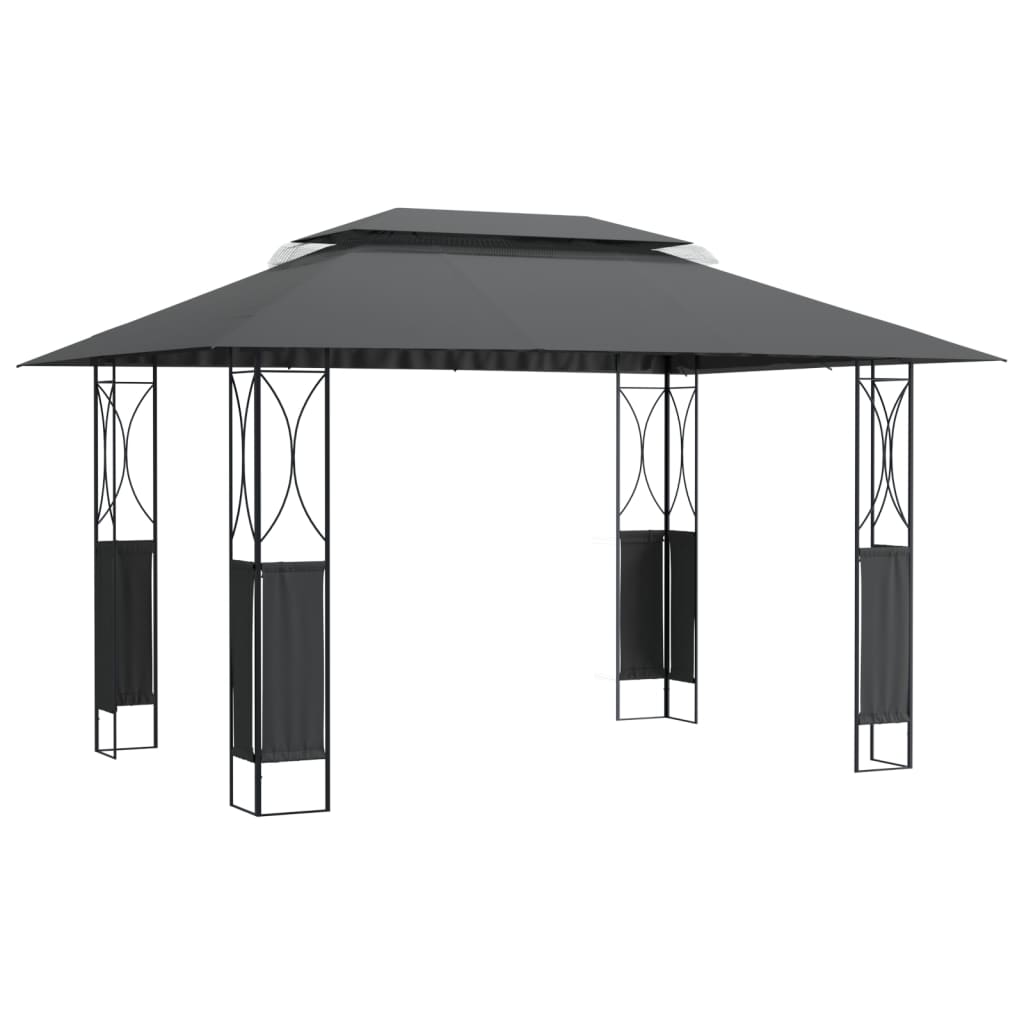 Arbor Vidaxl con techo 400x300x270 cm de acero antracita