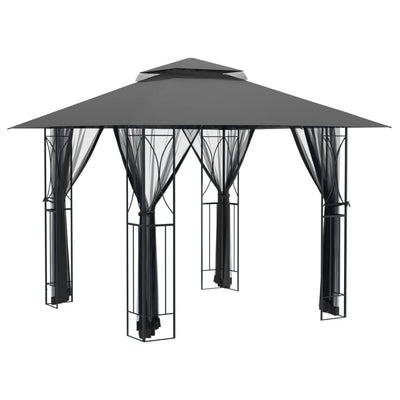 Vidaxl Arbor con pareti laterali 300x300x270 cm in acciaio antracite -Collorato