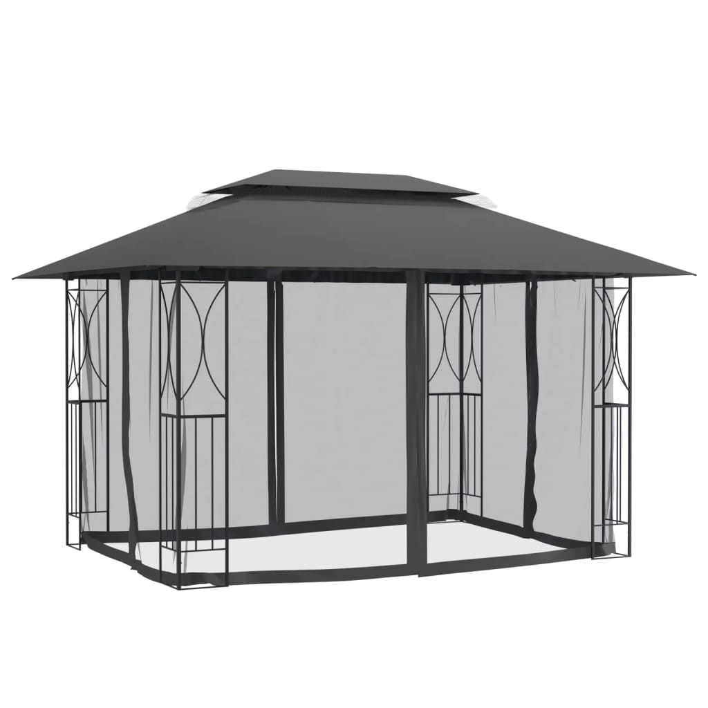 Vidaxl Arbor con pareti laterali 400x300x270 cm in acciaio antracite -Collorato