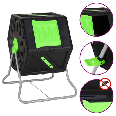 Tambor de compostaje de Vidaxl 105 L 60x58x74 cm Polipropeno