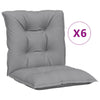 VidaXL cojines para sillas de jardín 6 uds respaldo bajo 100x50x7 cm tela gris