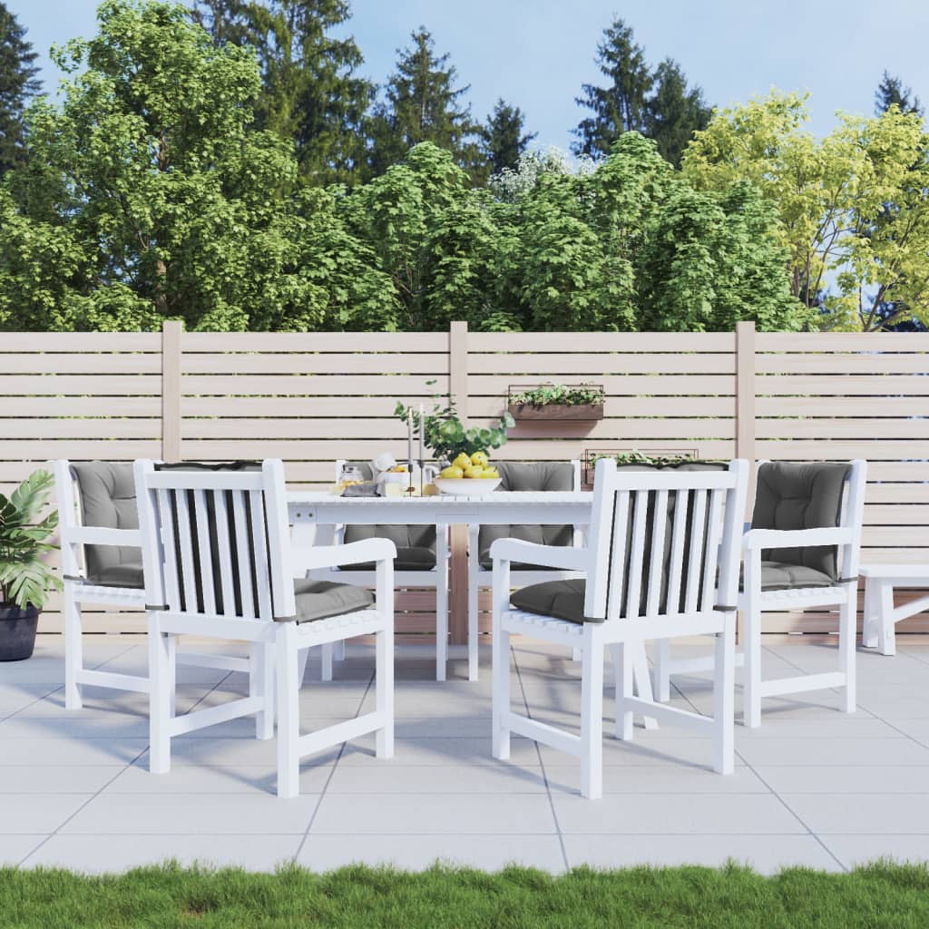 VidaXL cojines para sillas de jardín 6 uds respaldo bajo 100x50x7 cm tela gris