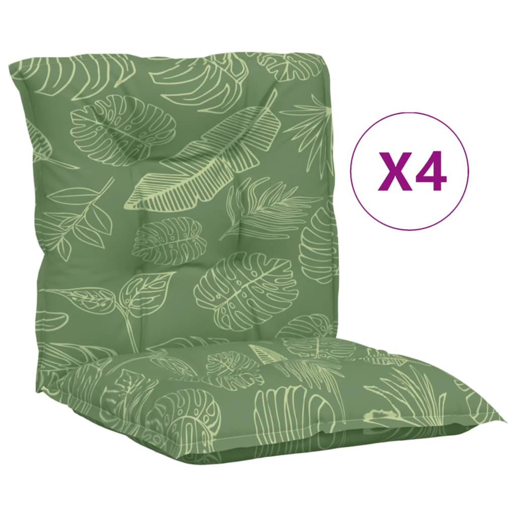 Cojines de silla Vidaxl 4 st Bathet del patrón de hoja de espalda