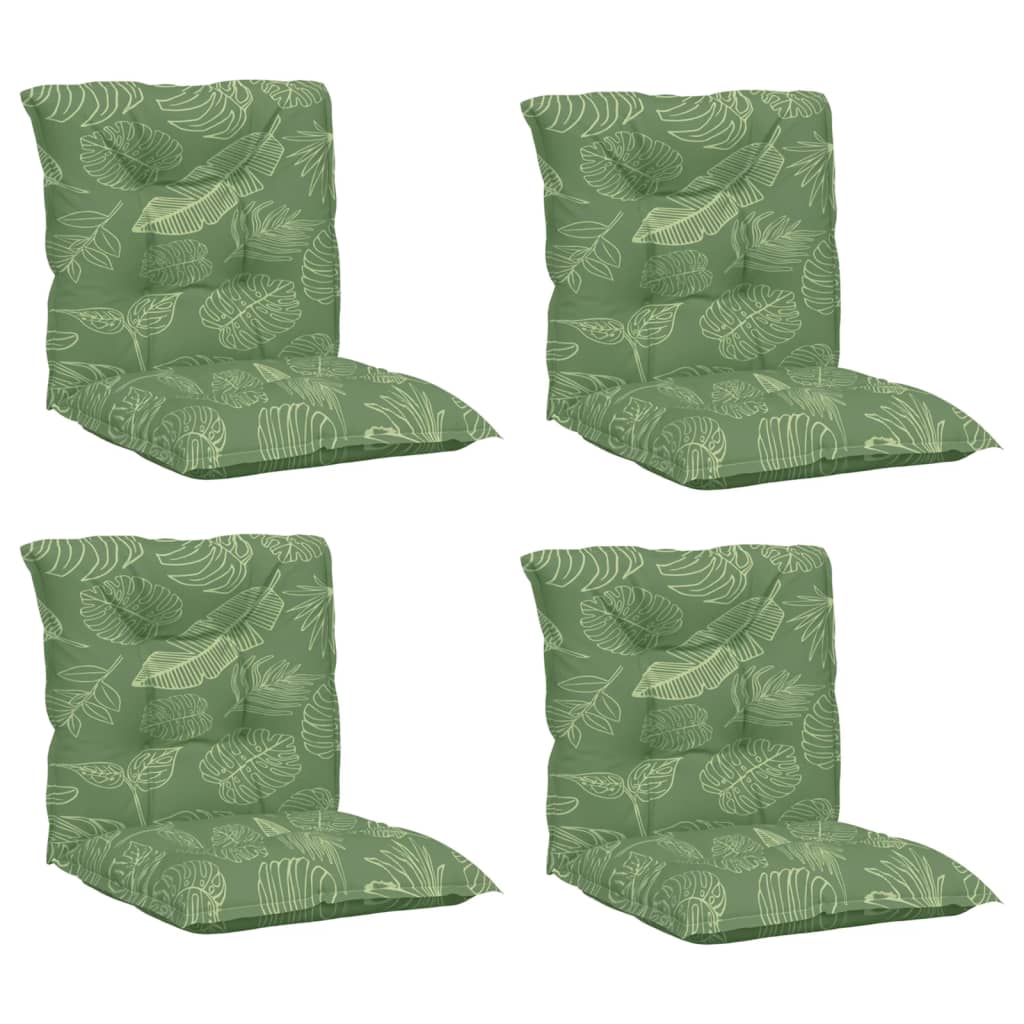 Cojines de silla Vidaxl 4 st Bathet del patrón de hoja de espalda