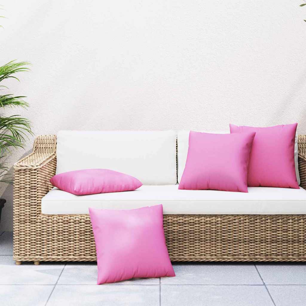 Vidaxl colcha cojines liso 4uds rosa 40 x 40 cm tejido poliéster