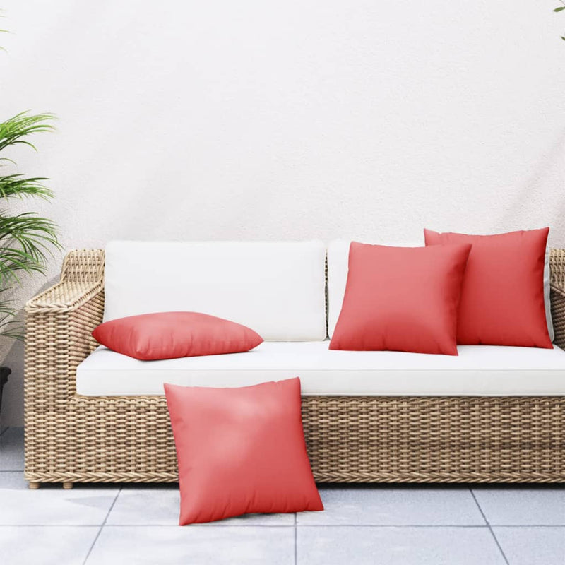 Cojines de sofá de Vidaxl 4 ST 50X50 CM Fabric Red