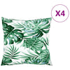 Cojines de sofá de Vidaxl 4 PCS Patrón de hoja de 50x50 cm de tela