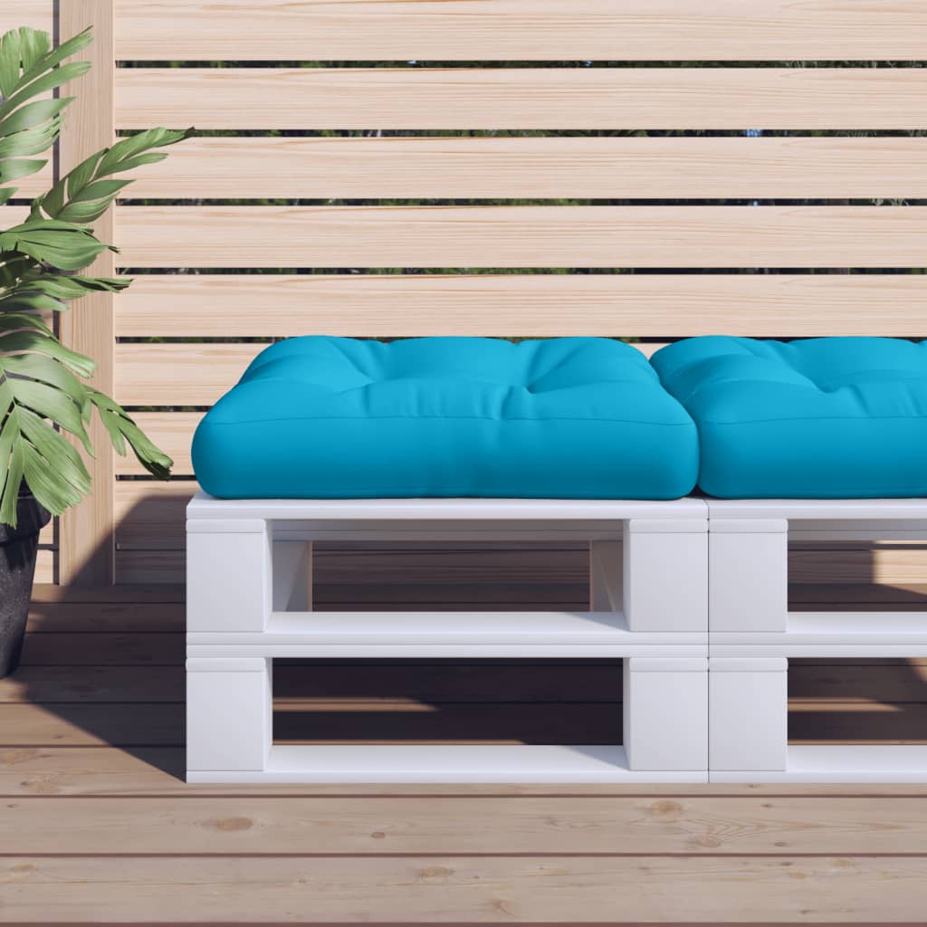 Vidaxl Pallet Cuscino 50x50x12 cm tessuto blu
