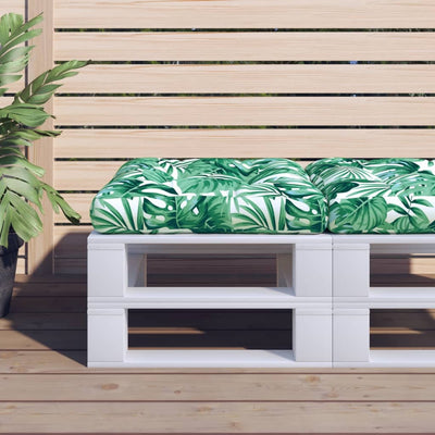 Vidaxl palletkussen bladpatroon 50x50x12 cm stof