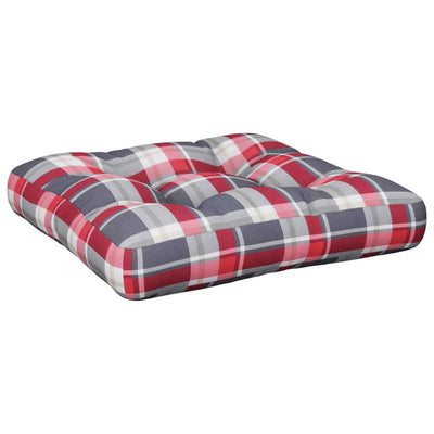 Vidaxl Pallet Cushion 50x50x12 CM Patrón de diamante de tela rojo