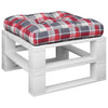 Vidaxl Pallet Cushion 50x50x12 CM Patrón de diamante de tela rojo