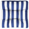 Vidaxl palletkussen gestreept 50x50x12 cm stof blauw en wit
