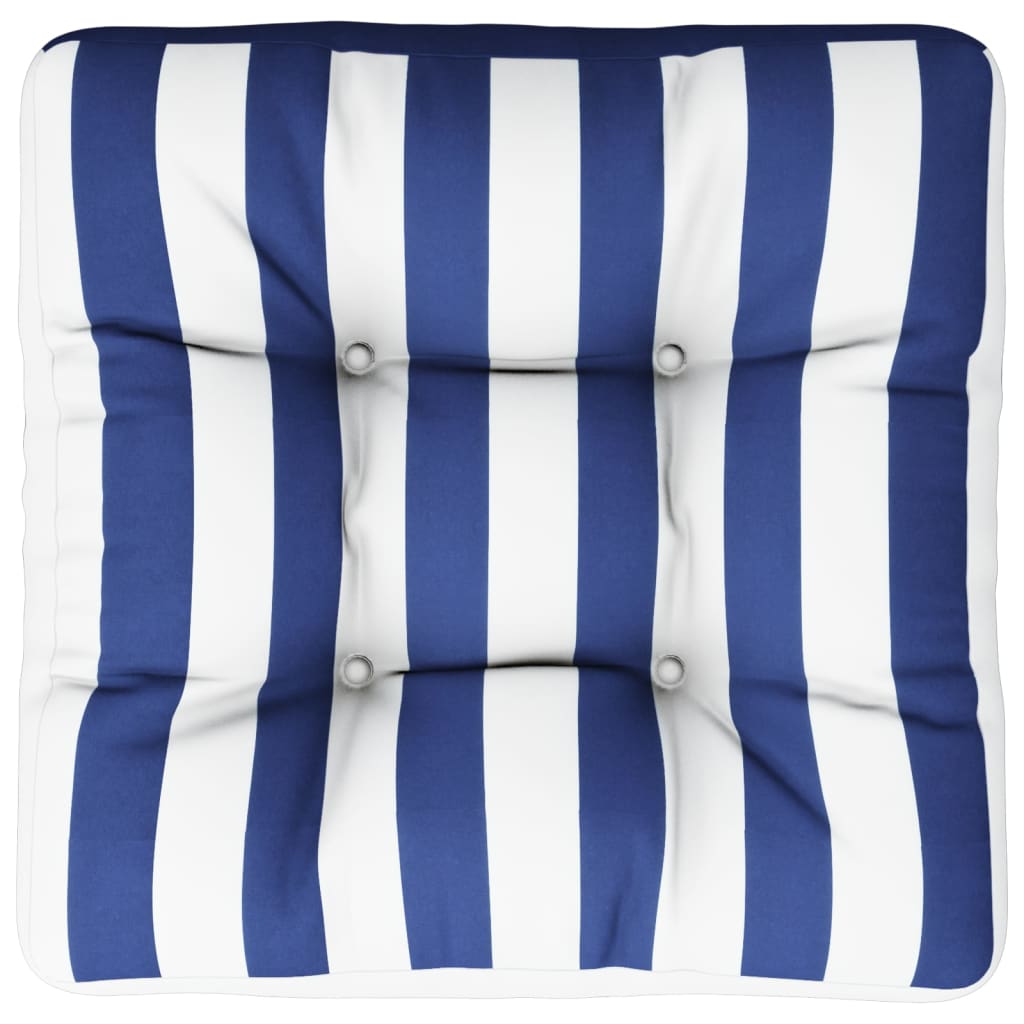 Vidaxl Pallet Cuscino a strisce 50x50x12 cm tessuto blu e bianco