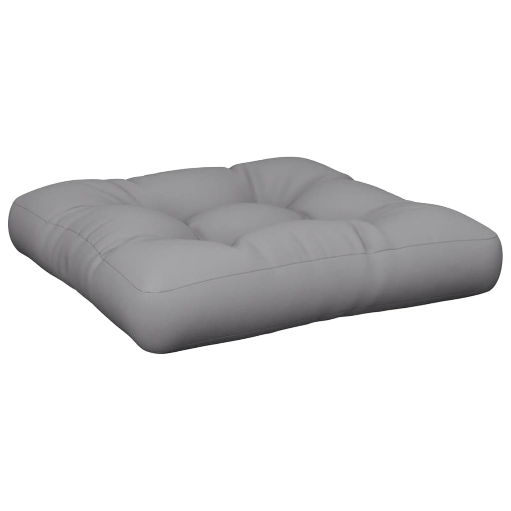 Vidaxl Pallet Cuscino 60x60x12 cm tessuto grigio