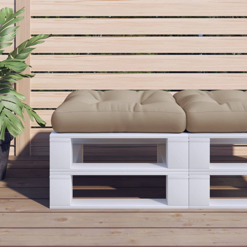 Vidaxl Pallet Cuscino 60x60x12 cm tessuto taupe