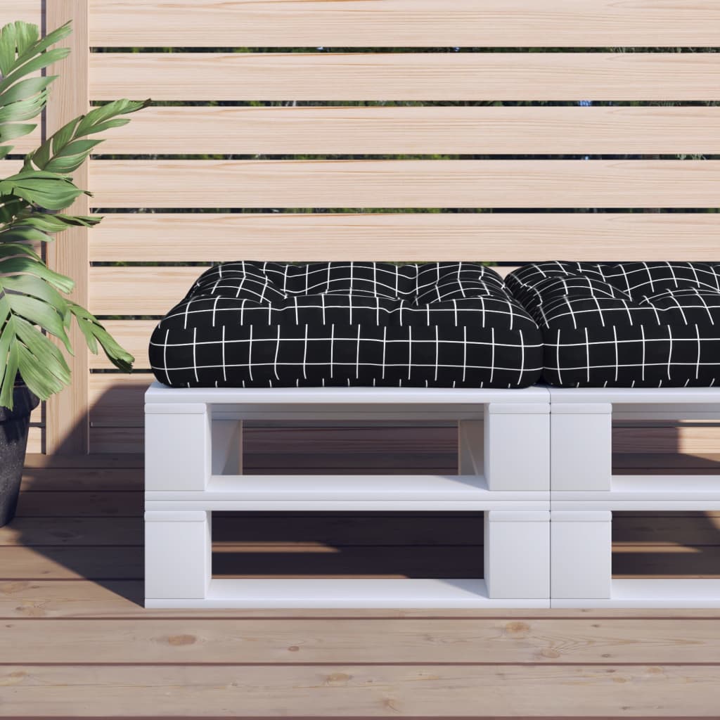 VIDAXL PALLET CUSCHIONE Diamond Pattern 60x60x12 cm tessuto nero