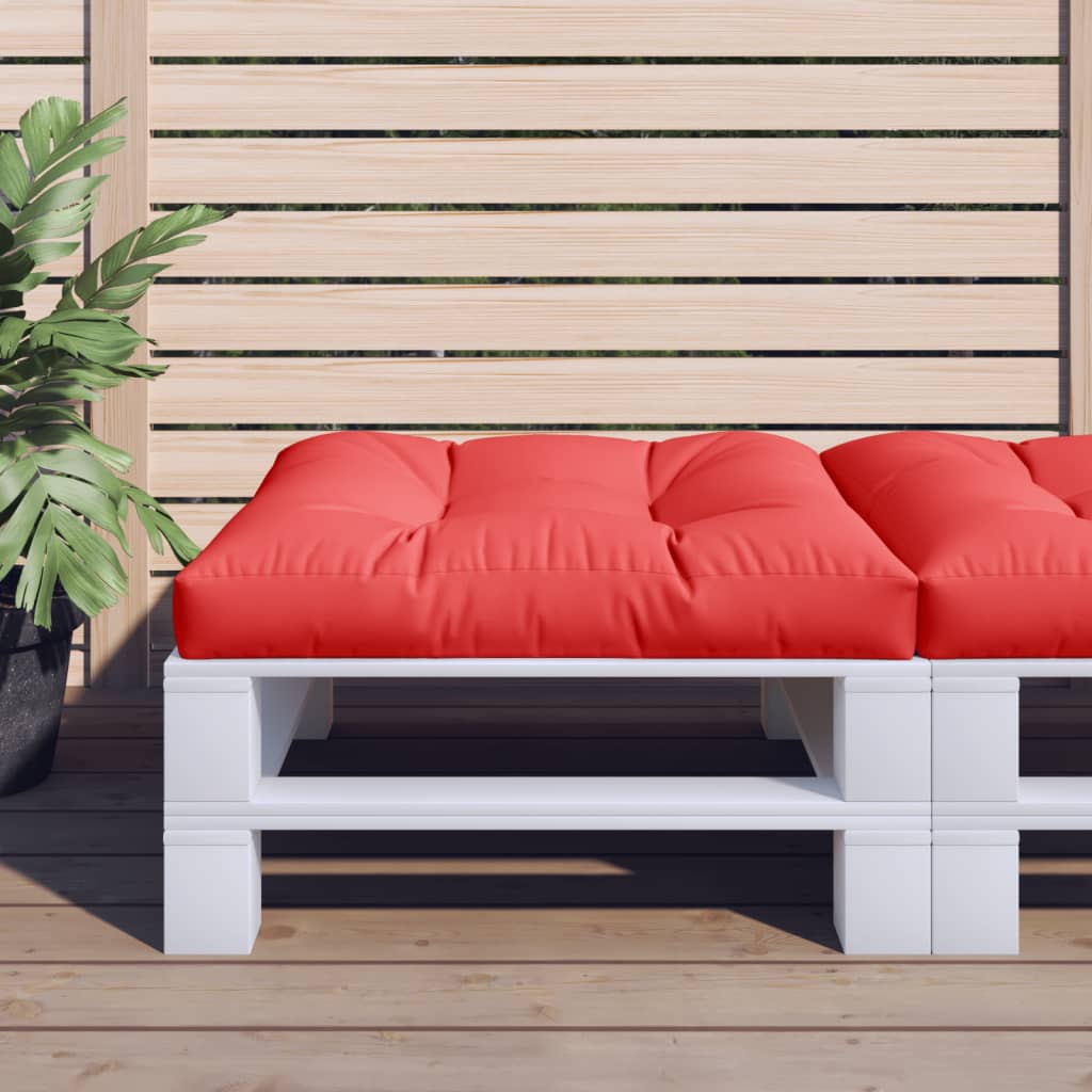 Vidaxl Pallet Cuscino 70x70x12 cm tessuto rosso