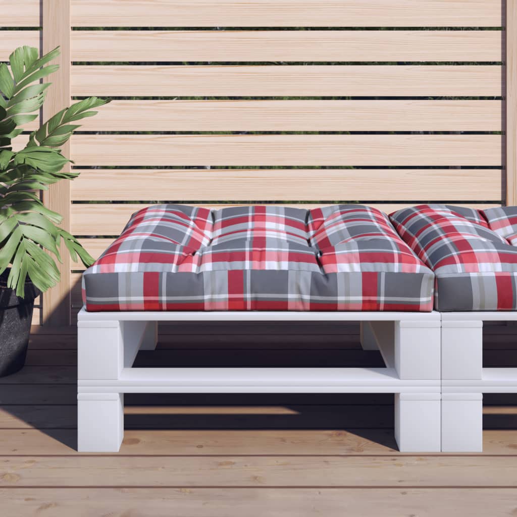 Cuscino Vidaxl pallet 70x70x12 cm tessuto diamante rosso rosso