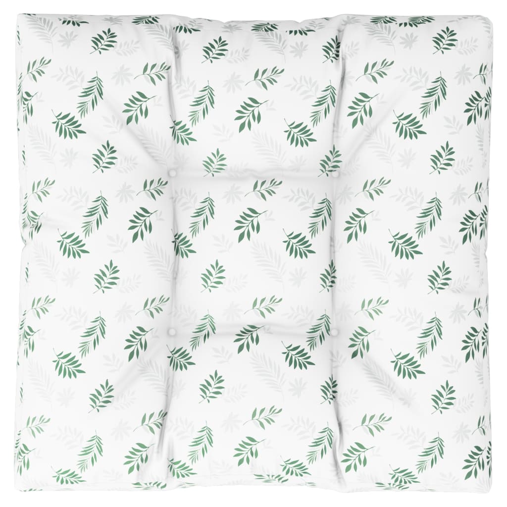 Vidaxl Pallet Cushion Leaf Pattern 70x70x12 cm tessuto