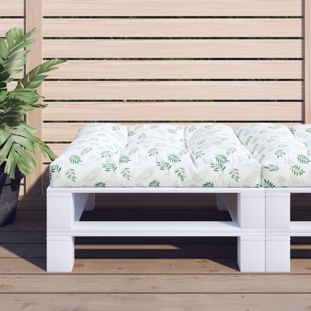 Vidaxl Pallet Cushion Leaf Pattern 70x70x12 cm tessuto