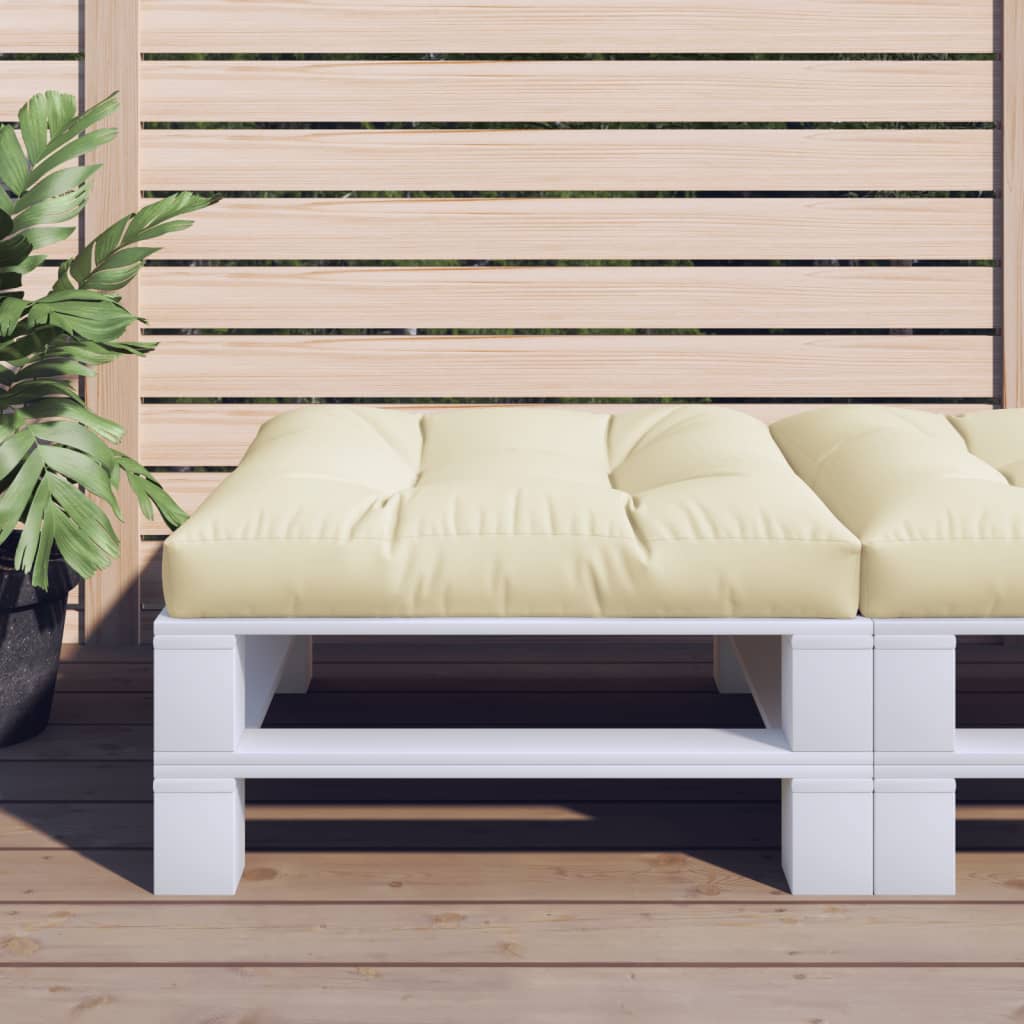 Vidaxl palletkussen 80x80x12 cm stof crèmekleurig
