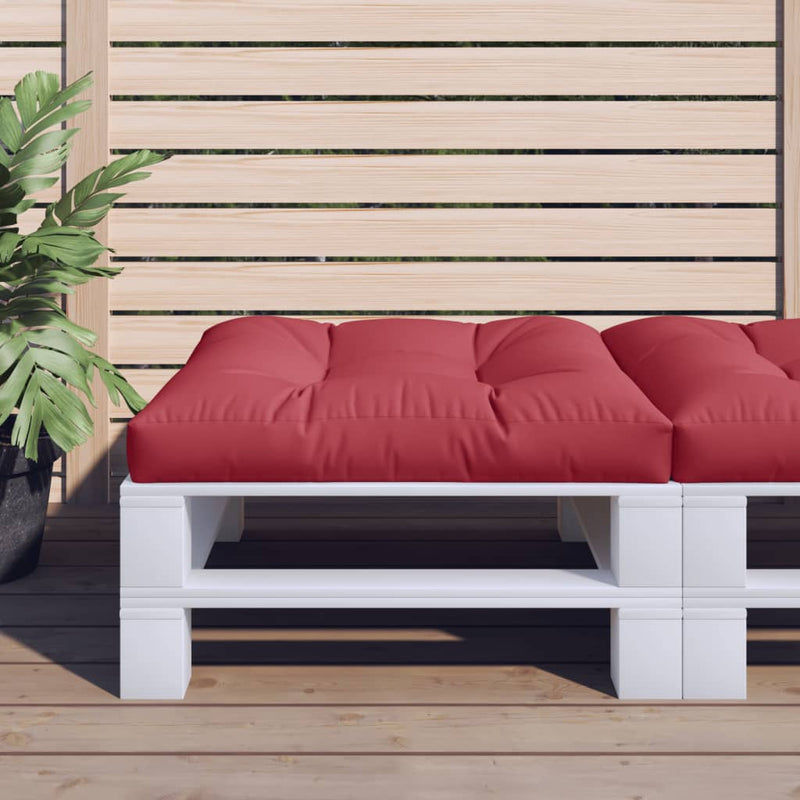 Vidaxl Pallet Cuscino 80x80x12 cm Vino in tessuto rosso