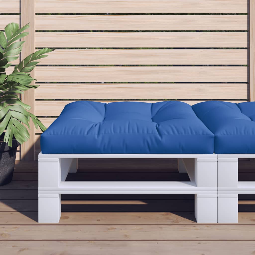 Vidaxl Pallet Cushion 80x80x12 cm tessuto blu reale