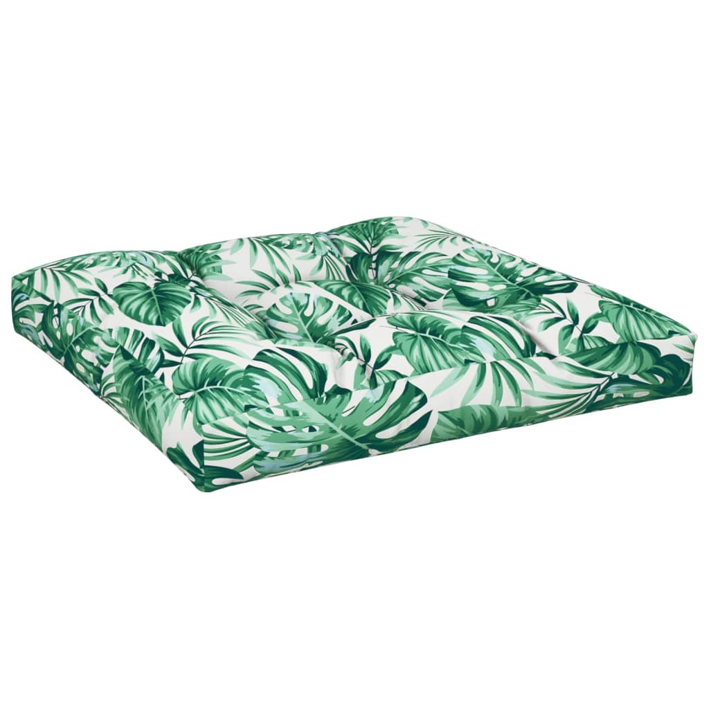 Vidaxl Pallet Cushion Leaf Pattern 80x80x12 cm tessuto